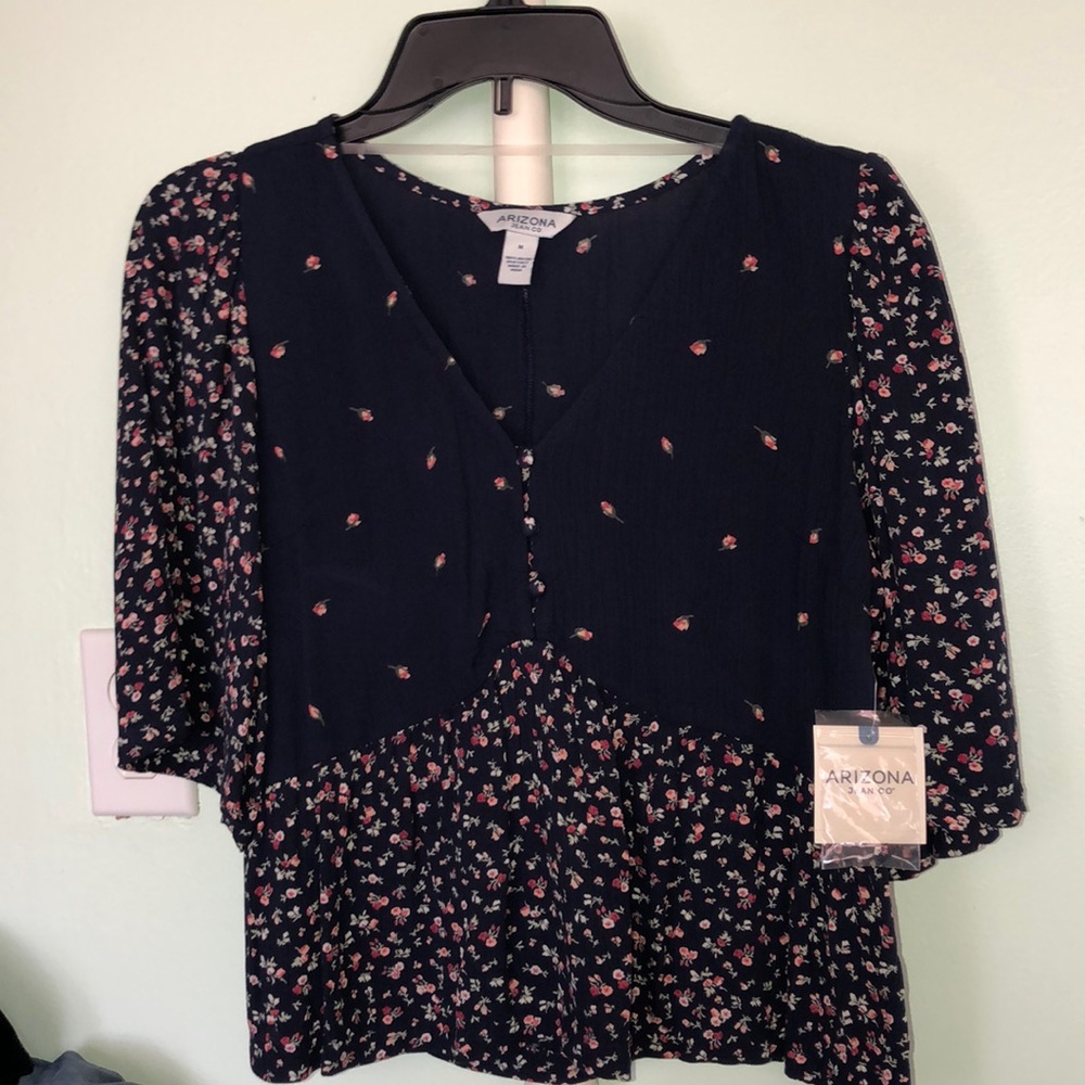 Arizona Navy Floral Blouse